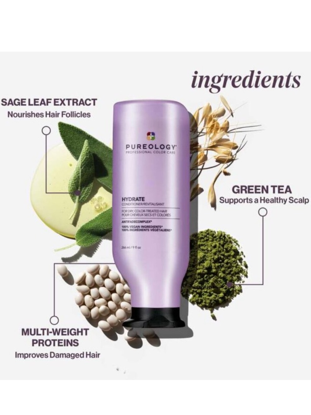 Pureology Hydrate Sheer Conditioner - Lavender Purple Bottle - Picture 4 of 12